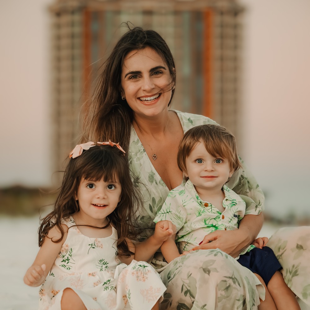 Luiza with her two youngest children